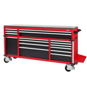 美沃奇72" 重载钢制滚轮工具车（不锈钢台面）