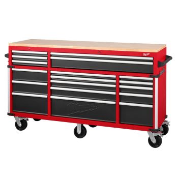 美沃奇72" 重载钢制滚轮工具车（木制台面）
